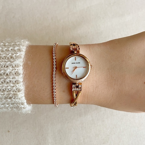 Rose Gold Crystal Vintage Anne Klein from 2000's Ladies Wrist Watch